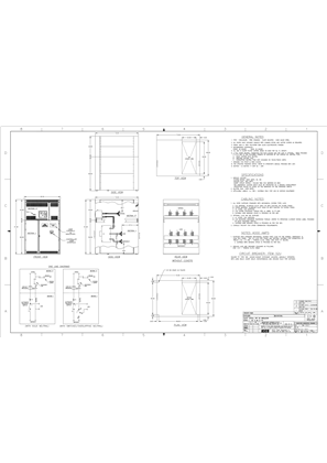 Outline Drawing | ASCO 7000 SERIES / SERIES 300 Service Entrance Transfer Switch (AUS/ACUS/ADUS) | 4000 Amps | Type 1 | Frame G | 860415-001