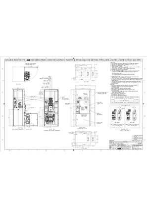 Outline Drawing | ASCO 7000 SERIES Automatic Transfer and Bypass-Isolation Switches (ATB/ACTB/ADTB) | 150-600 Amps | Type 1 | Frame J | Front Connected | 802093-005
