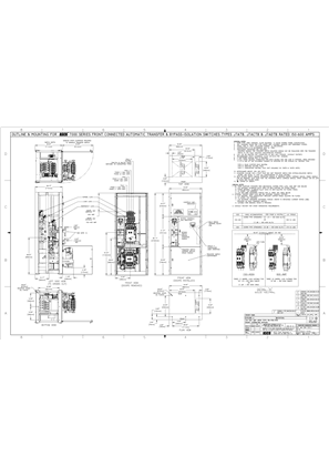 Outline Drawing | ASCO 7000 SERIES Automatic Transfer and Bypass-Isolation Switches (ATB/ACTB/ADTB) | 150-600 Amps | Open Type | Frame J | Front Connected | 802093-009
