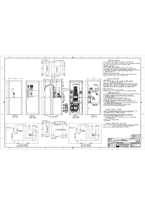 Outline Drawing | ASCO 7000 SERIES Service Entrance & Bypass Isolation Transfer Switch  (AUB/ACUB/ADUB) | 150-400 Amps | Type 1 | Frame J | LH Service Entrance Breaker | 843062