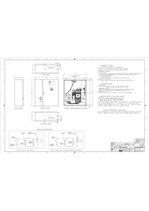 Outline Drawing | ASCO SERIES 300 Group G / 7000 SERIES Service Entrance Transfer Switch (AUS/ACUS/ADUS) | 150-400 Amps | Type 1 | Frame J | 805715-002