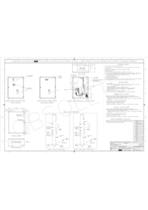 Outline Drawing | ASCO 7000 SERIES/SERIES 300 with Service Entrance Breaker (AUS/NUS) | 70-225 Amps | Type 3R/12 | Frame D | 754575-003