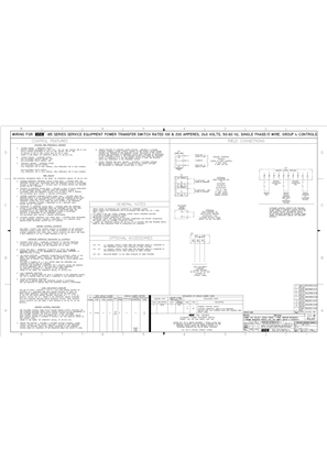 Wiring Diagram | ASCO SERIES 185 Service Entrance Transfer Switch | 100 & 200 Amps | Frame D | Single Phase | 857485-001