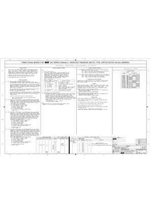 Wiring Diagram | ASCO SERIES 300 Manual Transfer Dual Quick Connect | 150-600 Amps | Frame J | 1403633
