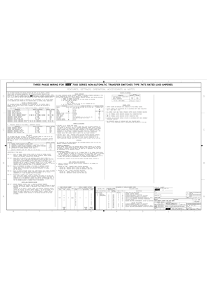 Wiring Diagram | ASCO 7000 SERIES Non Automatic Transfer Switch (NTS) | 4000 Amps | Frame G | Three Phase | 912947