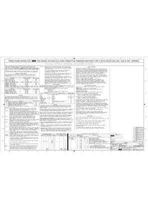 Wiring Diagram | ASCO 7000 SERIES Automatic & Service Entrance Closed Transition Transfer Switch (ACTS/ACUS) | 600-1200 Amps | Frame H | Three Phase | 713503