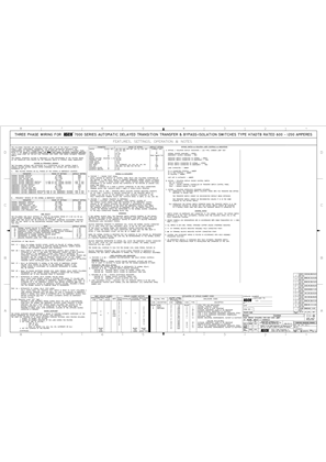 Wiring Diagram | ASCO 7000 SERIES Automatic & Service Entrance Delayed Transition Bypass Isolation Transfer Switch (ADTB/ADUB) | 600-1200 Amps | Frame H | Three Phase | 736945