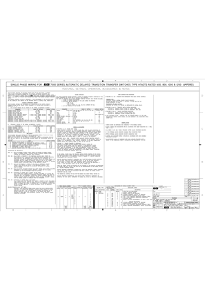 Wiring Diagram | ASCO 7000 SERIES Automatic Delayed Transition Transfer Switch (ADTS) | 600-1200 Amps | Frame H | Single Phase | 713504