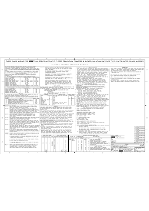Wiring Diagram | ASCO 7000 SERIES Automatic & Service Entrance Closed Transition Bypass Isolation Transfer Switch (ACTB/ACUB) | 150-600 Amps | Frame J | Three Phase | 806097
