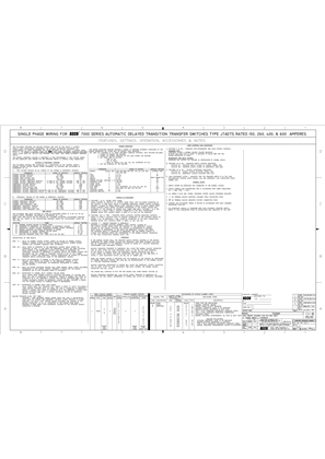 Wiring Diagram | ASCO 7000 SERIES Automatic & Service Entrance Delayed Transition Transfer Switch (ADTS/ADUS) | 150-600 Amps | Frame J | Single Phase | 777237