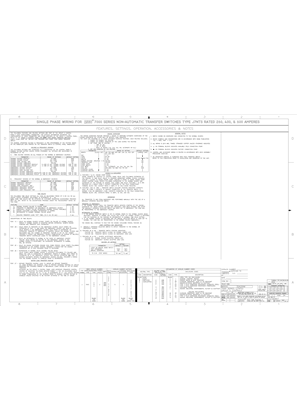 Wiring Diagram | ASCO 7000 SERIES Non Automatic Transfer Switch (NTS) | 260-600 Amps | Frame J | Single Phase | 796897