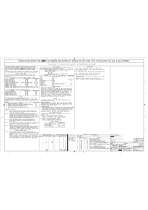 Wiring Diagram | ASCO 7000 SERIES Non Automatic Transfer Switch (NTS) | 260-600 Amps | Frame J | Three Phase | 796898