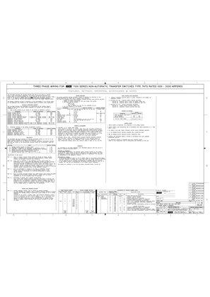 Wiring Diagram | ASCO 7000 SERIES Non Automatic Transfer Switch (NTS) | 1000-3000 Amps | Frame G | Three Phase | 627253