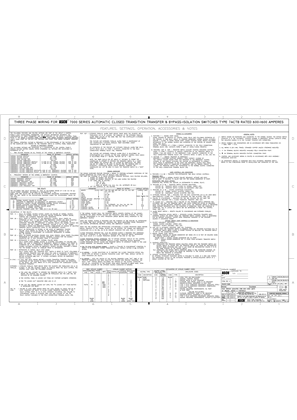 Wiring Diagram | ASCO 7000 SERIES Automatic Closed Transition & Bypass Isolation Transfer Switch (ACTB) | 600-1600 Amps | Frame Q | Three Phase | 1042901