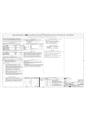 Wiring Diagram | ASCO 7000 SERIES Non Automatic Transfer Switch (NTS) | 800-2000 Amps | Frame S | Three Phase | 940276