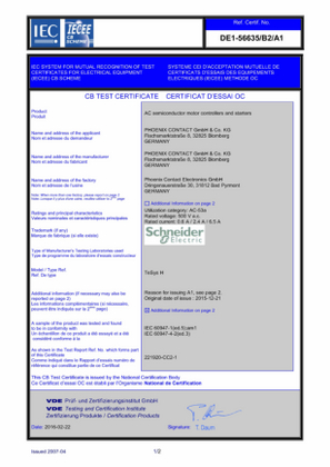 CB_Certificate_TeSys H_DE1-56635B2A1_TeSys H_LZ1H-LZ8H