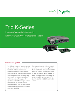 Trio K Series License-free Serial Datasheet Letter
