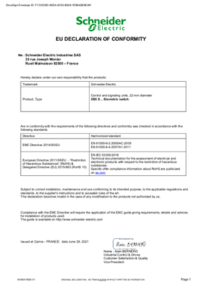 XB5S Biometric switches