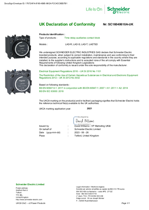 UKCA Declaration TeSysD_LADR, LADS, LADT, LAETSD