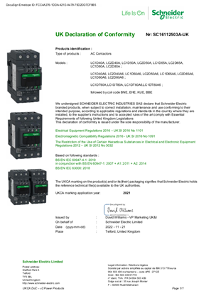 UKCA Declaration TeSysD_LC1D40A-80A&LC2D40A-80A&LC1DT60A-80A&LC2DT60A-80A_electronic