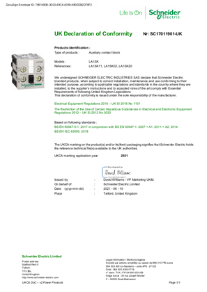 UKCA Declaration TeSys SK_LA1SK