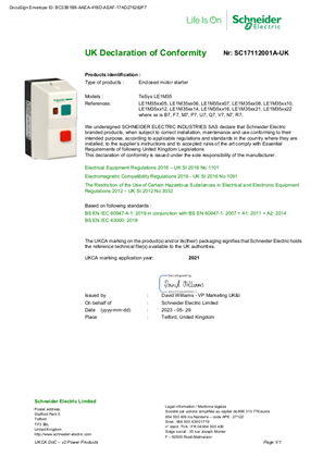 UKCA Declaration TeSys Enclosed motor starter_LEM35