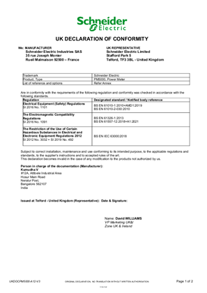 PM5000 series_ UK Declaration of conformity