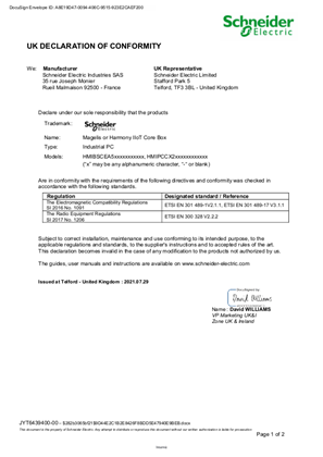 Harmony, HMIBSC, Declaration of Conformity, UKCA, Schneider Electric