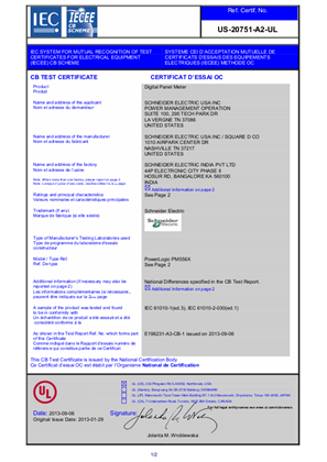 CB Scheme certificate (UL)