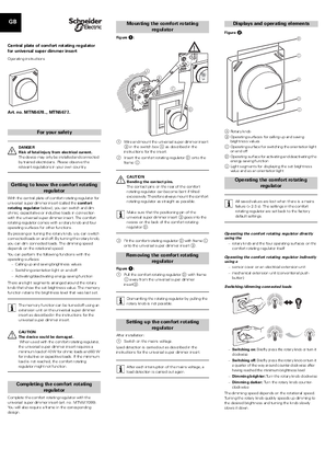Merten System M- Central Plate for Universal super Dimmer insert-Operating instructions (EN)