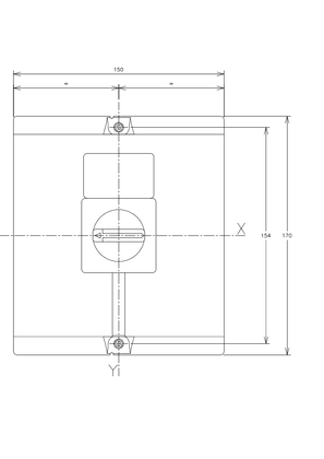 3-pole main And emergency stop switch disconnectors enclosed Ithe from 50 to 63A Technical drawings