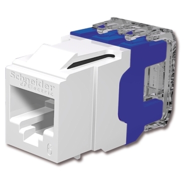 Prise double RJ45 équipée S-One Cat6 UTP D-Life MTN4576-0002 mécanisme seul  Schneider Electric