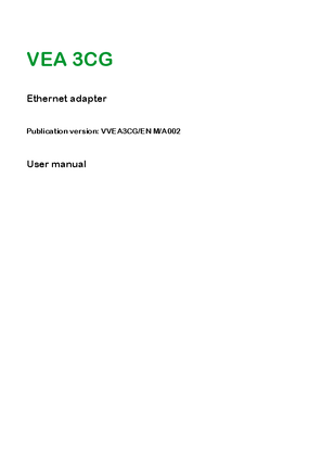 VEA 3CG - Ethernet adapter - User manual