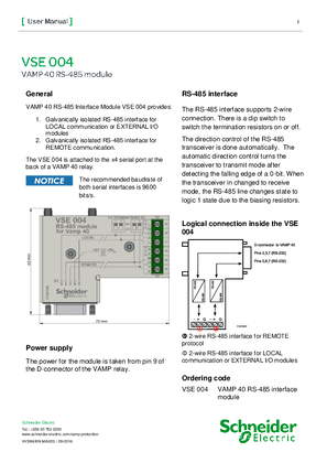 VSE 004 - VAMP 40 RS-485 module - User manual