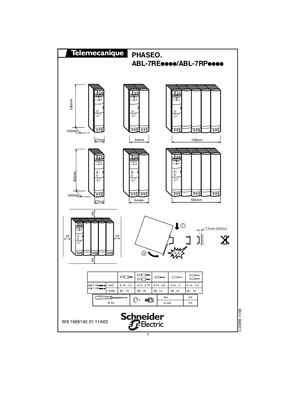 Phaseo ABL7RE and ABL7RP Power Supplies Installation Instructions