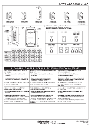 XAWF...EX - XAW G...EX Control Stations for explosive atmosphere, Instruction Sheet