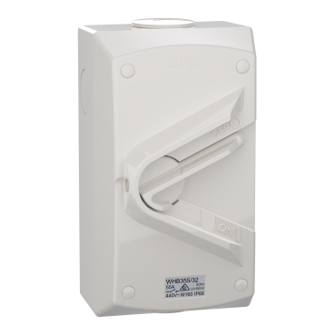 Weathershield, Switch, 1 Gang, 32mm Entry, 3 Pole, 55A, 440VAC, IP66