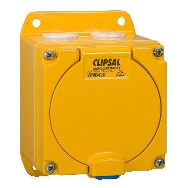 Metal Clad, Socket Outlet, 1 Gang 20A 500V, 4 Round Sockets, IP66, Cast Aluminium Material