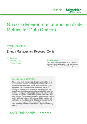 Guide to Environmental Sustainability Metrics for Data Centers