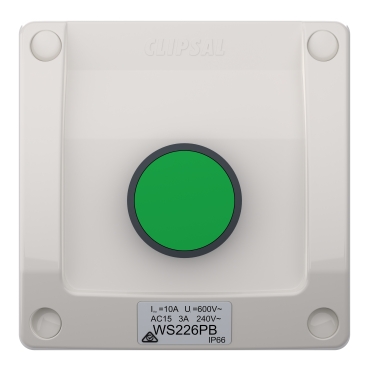 1-Gang Switch, Green Push Button - Image