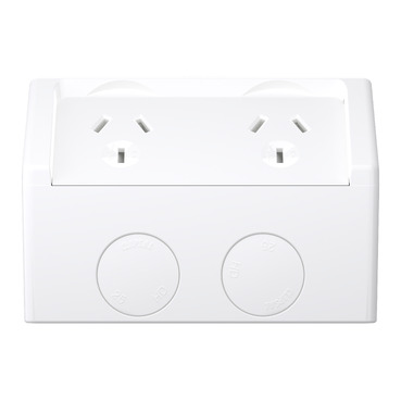 Twin Switched Socket Outlet, 10A - Image