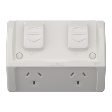 Twin Switched Socket Outlet, Flush, 10A - Image