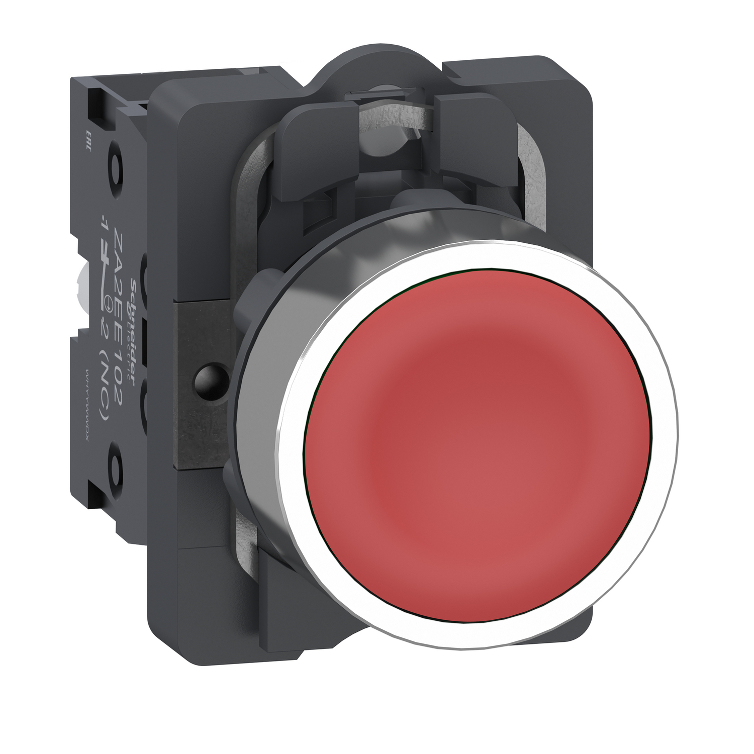 Complete push button, Easy Harmony XA2, plastic head, 22mm, red, 1NC, spring return, unmarked