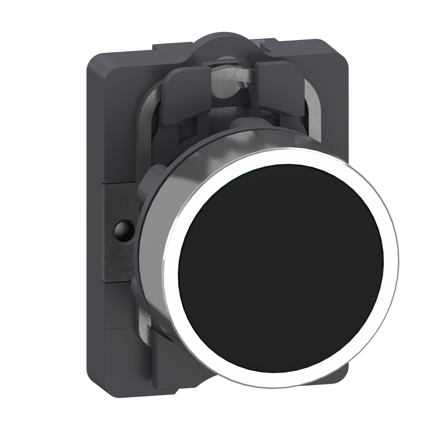 Complete push button, Easy Harmony XA2, plastic head, 22mm, black, 1NO, self-lock, unmarked