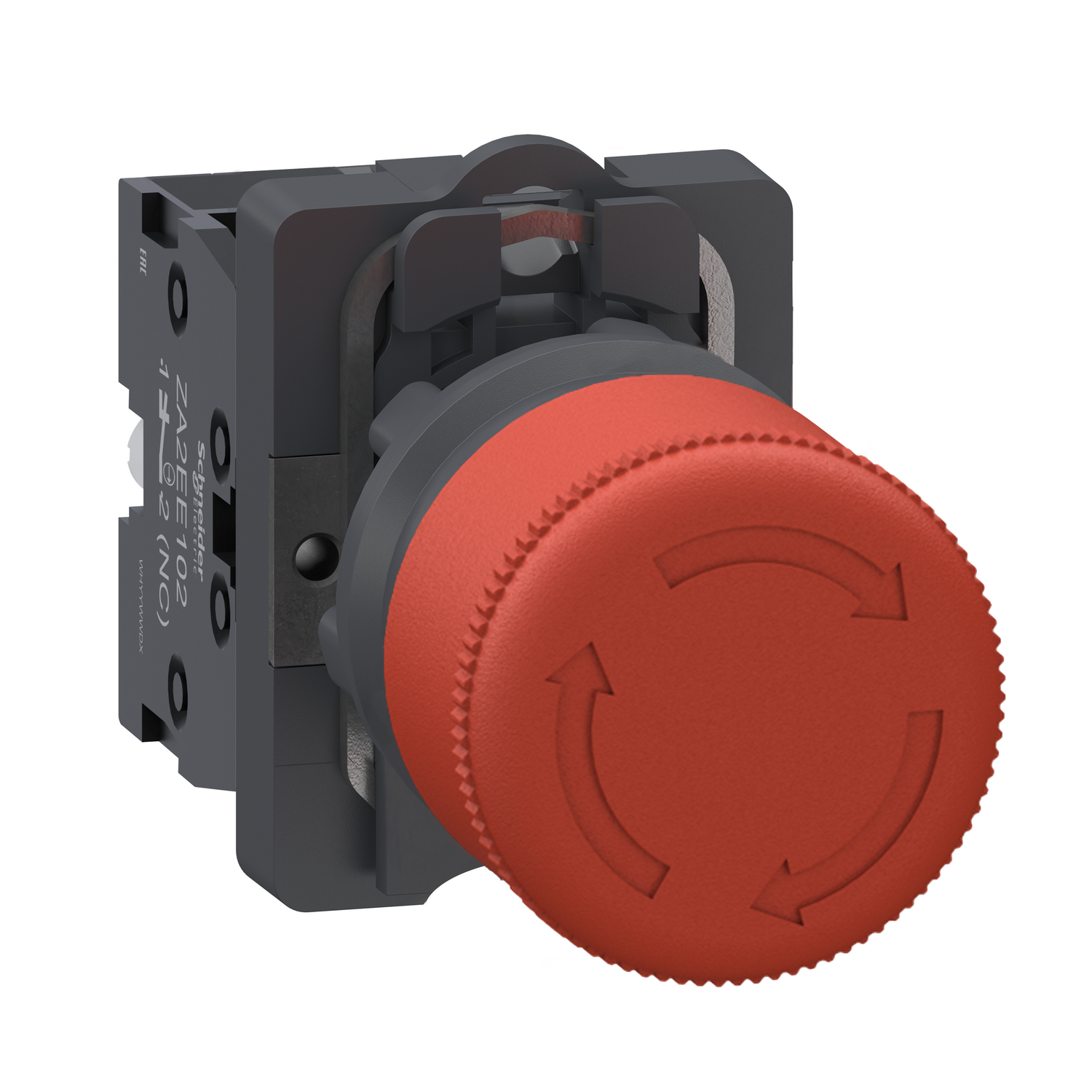 Complete emergency switching off push button, Easy Harmony XA2, plastic head, 22mm, turn to release, 30mm, 1NC, red