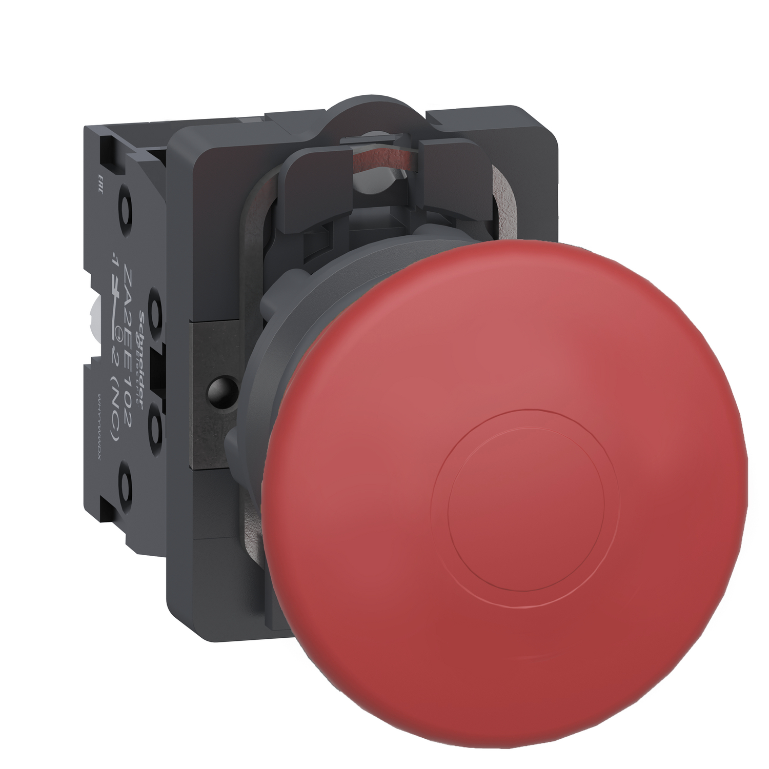 Complete emergency switching off push button, Easy Harmony XA2, plastic head, 22mm, push pull, 40mm, 1NC, red