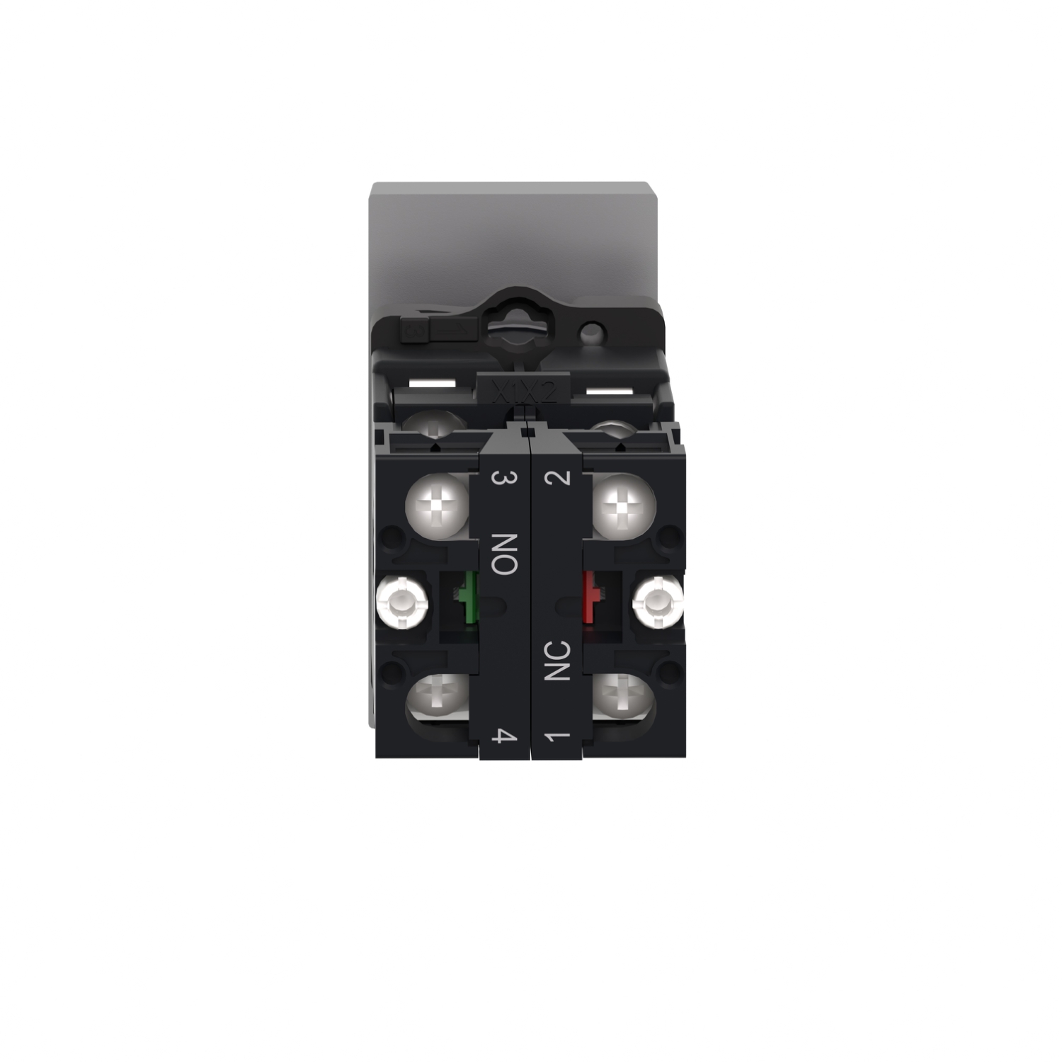 XA2EW7L3741M5 - Illuminated double headed push button, Easy Harmony XA2,  plastic, 22mm, 1 green flush I + 1 light + 1 red flush O, 220…230V AC, 1NO  + 1NC