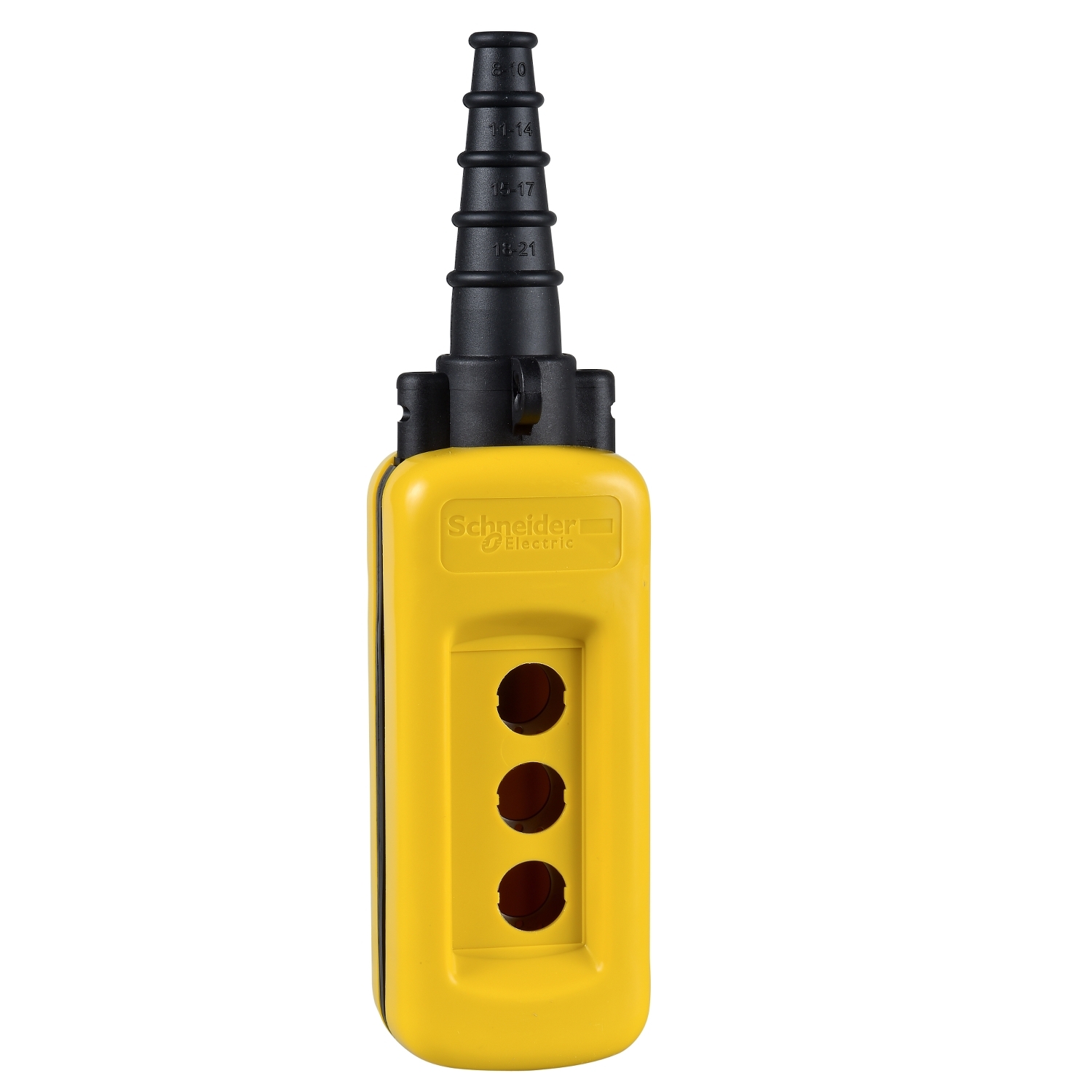 Empty pendant control station, Harmony XAC, plastic, yellow, 3 cut outs