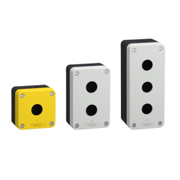Empty control stations meant for Easy series dia 22mm pushbuttons, selector switches, emergency stops and pilot lights