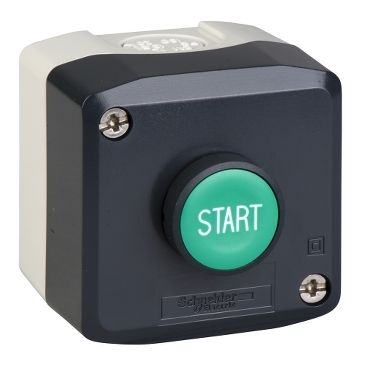 dark grey station - 1 green flush pushbutton Ø22 spring return 1NO 
